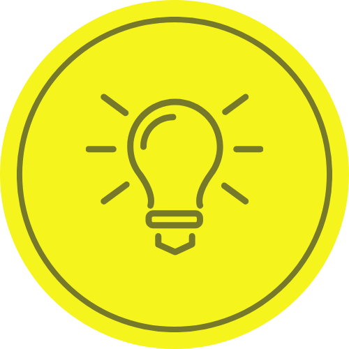 Closet Organization idea icon. Lightbulb symbol for smart storage solutions in New York, NY. Get inspired for your home closet design.