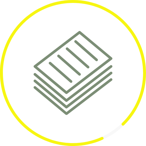 Icon representing organized documents, symbolizing documentation support for end-of-life planning services by ORG NYC.