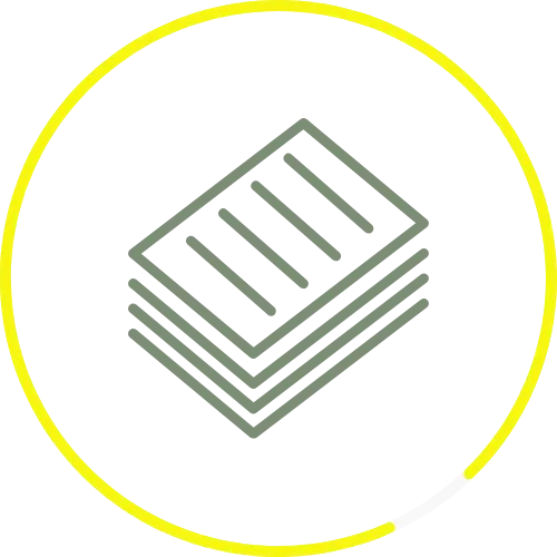 Icon representing organized documents, symbolizing documentation support for end-of-life planning services by ORG NYC.