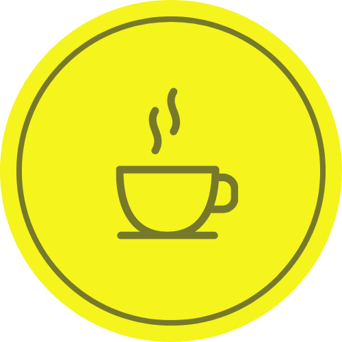 Icon showing coffee cup with steam for break, suggesting efficient Storage Room Organization, increasing productivity, in New York, NY.