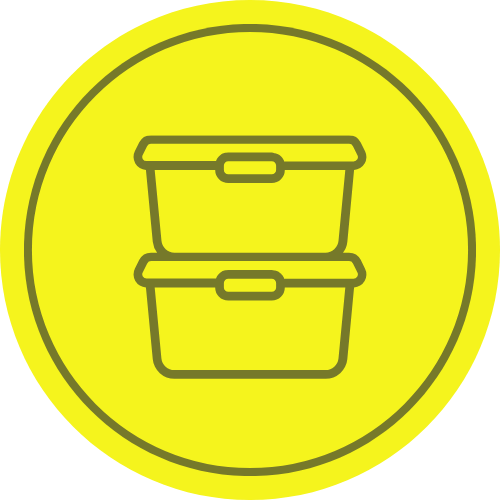 Brooklyn storage: Icon of two stacked lunch boxes, representing organized meal prep and efficient container use in New York, NY.