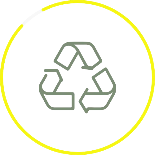Recycling symbol representing sustainable materials in senior downsizing services, emphasizing eco-friendly organizing solutions for comfort and accessibility.